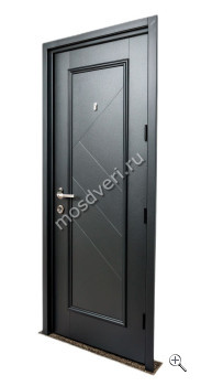 Черная входная дверь с узором ЧДД-022 - купить от производителя Мосдвери Черная входная дверь с узором ЧДД-022