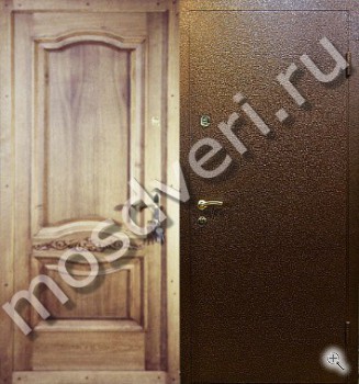 Дверь на улицу с отделкой массивом и порошковым окрасом - купить от производителя Мосдвери Дверь на улицу с отделкой массивом и порошковым окрасом